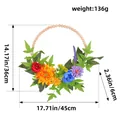 Couronne de fleurs en perles de bois pour décoration de porte avec fleurs artificielles - Style Marguerite de Printemps (W3-29)