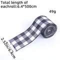 Black and white checkered plaid ribbon for gift wrapping and DIY decor, 6.4cm width - Black White Grid Style (Z2-57) / 5m Length 6.4cm Width Per Roll