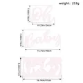 Detailed size specifications for Oh Baby pink wooden sign decoration set with 253g total weight - Oh Baby Artistic Plaque / White