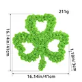 Green foam rose shamrock wreath for St. Patrick's Day decor, measures 16.14 inches - Shamrock Wreath (L1-24)