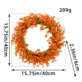 Vibrant orange artificial plant wreath for festive holiday and home decoration, 40cm - S3-31 Orange