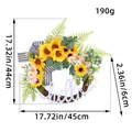 Handmade sunflower wreath with daisies and hello sign for door decoration, 17.7 inch - Sunflower Style (M3-40) / 45x44x6cm
