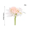 Artificial pink rose and white daisy bouquet for home wedding decor, 20cm height, 24g - Pink
