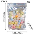 Set of 50 mini speckled Easter eggs decoration in a holographic resealable pouch - White with Colorful Spots (R1-18) / 50 Pieces