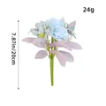Small artificial silk flower bouquet featuring light blue roses and pale pink leaves, 20cm height - Blue