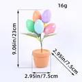 Ostereier-Topfpflanze Deko mit gesprenkelten Eiern, 23 cm Höhe und 7,5 cm Topfbreite - Silber Geflecktes Osterei-Stil