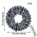 42cm green and white Christmas tinsel wreath garland decoration for holiday displays - White Style (L3-49)