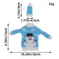Snowman knitted Christmas wine bottle cover set with mini hat and sweater decoration - Knitted Snowman Pattern Style