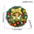 30cm Christmas wreath with gold bow ornaments and Merry Christmas sign, weight 331g decoration - J1-4 Golden Burst Style