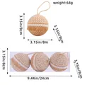 Handcrafted burlap Christmas ball ornaments set with lace detailing and dimensions - Set of 3 / Hemp Rope Christmas Ball Style