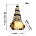 Light-up coffee gnome with striped knitted hat and burlap bag, 26cm tall decoration - Coffee Bean Bag Style (F3-17) / 15x10x26cm
