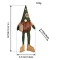 Kaffeethema Langbeinige Gnom Plüschpuppe mit grüner Zipfelmütze und Sack 45cm - Männlich (Bart) / N1-37
