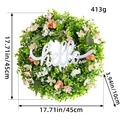 Handcrafted 45cm Eucalyptus floral wreath with Hello sign for spring door decoration - Eucalyptus Pink White Flower Hello Style / Diameter 45cm