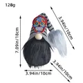 Halloween gnome doll with sugar skull patch, black beard, 18x10cm size, 128g weight. - Black Beard (Z1-32)