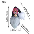 Halloween faceless gnome doll featuring a sugar skull embroidery and plush beard - Grey Beard (Z1-33)