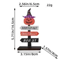 Halloween wooden pumpkin road sign ornament with dimensions 14.5x8cm and weight 22g. - Pumpkin Style