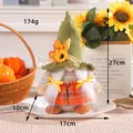 Thanksgiving gnome doll with sunflower and autumn leaf decorations, size 27x17cm - Female Style (E2-29) / 17x10x27cm
