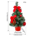Decorative tabletop mini Christmas tree with red bows and ornaments, 40cm tall - Red