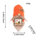 Muñeco gnomo de Acción de Gracias de punto hecho a mano con gorro naranja y pavo - Orange Pointed Gonk (D3-16) / Naranja