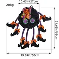 Ghirlanda per porta a ragno di Halloween con fiocchi, altezza 55 cm e peso 208 g - Ragno Creativo (U3-24)
