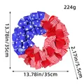 American Independence Day ribbon wreath with 13.78 inch dimensions for door decor - Dead Branch Star Stripe / 35cm
