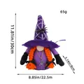 Plush Halloween gnome decoration with purple witch hat orange braids 30cm tall - Witch Female Style / Z2-12