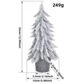 33cm mini flocked tabletop Christmas tree decoration with grey pot for holiday parties - Dense Snow Layered Style (E2-58) / 33cm/249g