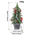Mini desktop Christmas tree with red berries stars and pine cones for holiday decor - 28cm/188g