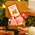 Geschenkset mit Duftkerzen in Form eines rosa Weihnachtsbaums und Fäustlings in Box. - Geschenkbox D (Rosa Baum und Rosa Handschuh) / 13x10.5x4cm / Rosa