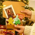 Handcrafted Christmas scented candle gift set featuring gingerbread man and tree - Green And Yellow