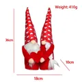 Coppia di gnomi di San Valentino con cuore rosso, altezza 36cm, peso 410g - Stile Doppia Bambola (F2-11) / 36cm