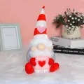 Cute faceless gnome doll holding heart envelope, Valentine's Day plush gift decor - Striped Envelope Male Beard Style