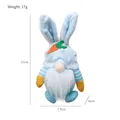 Cute blue Easter bunny gnome plush with dimensions for home decoration - Blue (Carrot) (G2-4)