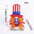 Independence Day gnome plush with LED light, stripes and stars design, 19cm tall - LED Short Leg Female Style (C1-12) / Stars and Stripes