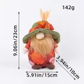 Harvest festival faceless gnome plush doll with autumn leaf design and size dimensions - Male Style (E2-3) / 1 Piece