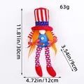 American Independence Day patriotic gnome plush doll with long legs and top hat - LED Long Leg Female Style (C1-10) / Stars and Stripes