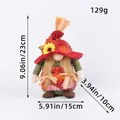 Autumn Harvest themed gnome plush doll with sunflower hat and leaf pattern, 9 inches tall - Female Style (E2-4) / 1 Piece