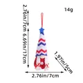 Patriotic Independence Day gnome ornament with red white and blue stripes, size 17x7cm - Braid Style (C3-28 Style 2)