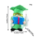 Green graduation gnome plush with mortarboard and book, 17cm height - Male Style (With Book)