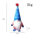 Independence Day patriotic gnome doll showing dimensions 25x12x7cm and 31g weight - Blue Star Pattern