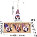 Independence Day wooden gnome ornaments set with size measurements in inches and cm. - Three Gnomes Style