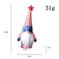 Patriotic Independence Day gnome plush doll with measurements, 25cm tall decoration - Vertical Stripe