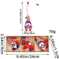 Independence Day wooden gnome and truck ornament set in a 3-compartment box, 24x9cm - Truck Style