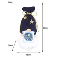 Gnomo di peluche segno Pesci con cappello in maglia blu e dettagli di stelle dorate - Pisces / 10x10x24cm
