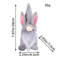 Gnome de Pâques gris en peluche avec oreilles de lapin, hauteur de 20 cm incluse - Gnome Lapin Gris