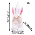 Poupée en peluche gnome lapin de Pâques blanc, décoration de 21 x 8,5 x 8 cm - Gnome Lapin Blanc
