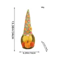 Plush harvest festival gnome doll holding a pumpkin, size 34x16x14cm, weighted 88g. - Pumpkin Hat