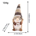 Handmade coffee themed faceless gnome plush doll with dimensions 23cm height and 8cm width - F2-26 Striped Hat
