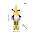 Gnomo de peluche para el festival de las abejas con piernas largas y gorro amarillo - E1-17 Estilo Masculino / Estilo Barba (E1-17 Masculino)