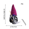 Purple hat gnome doll with magic broom and dimension labels for Halloween decor. - Purple Broom Style (Z3-6 Small) / Single Piece